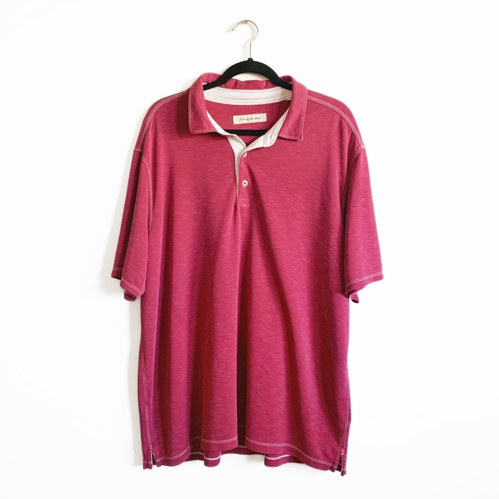Tommy Bahama Palmetto Paradise Red Heathered Short Sleeve Polo Shirt